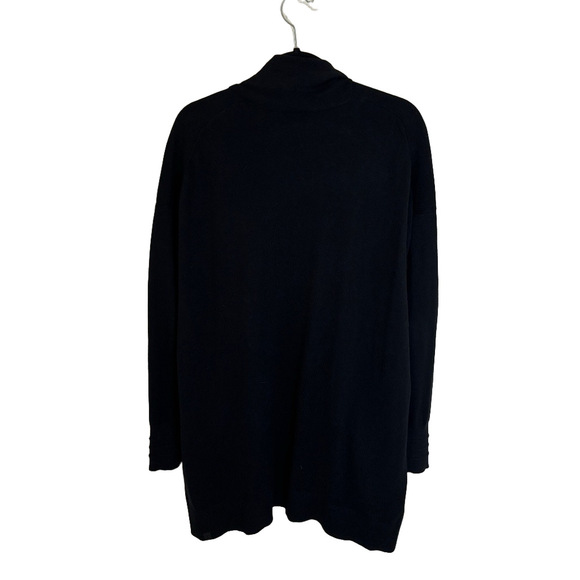 Lululemon Black Cotton Cashmere Wrap Sweater NO BELT Sz 10 - Picture 4 of 9